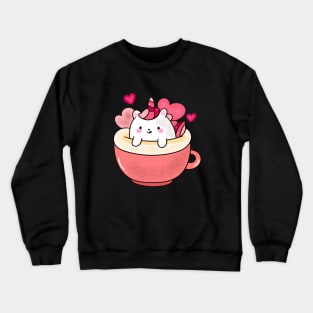 Cute Unicorn Coffee Crewneck Sweatshirt